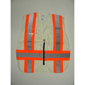 Incident Command Vest with clear card holders, 4.5" Stripes, (Regular and Jumbo) White